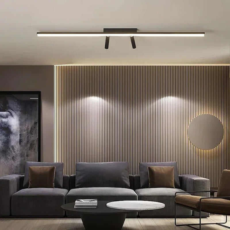 Aim Moderno LED Plafoniera Nero Lineare Semplice