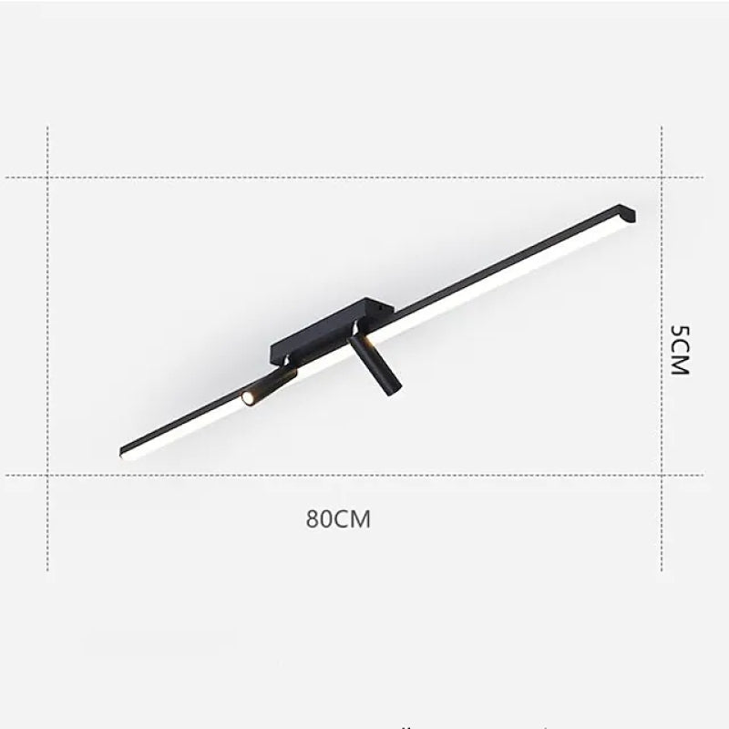 Aim Moderno LED Plafoniera Nero Lineare Semplice