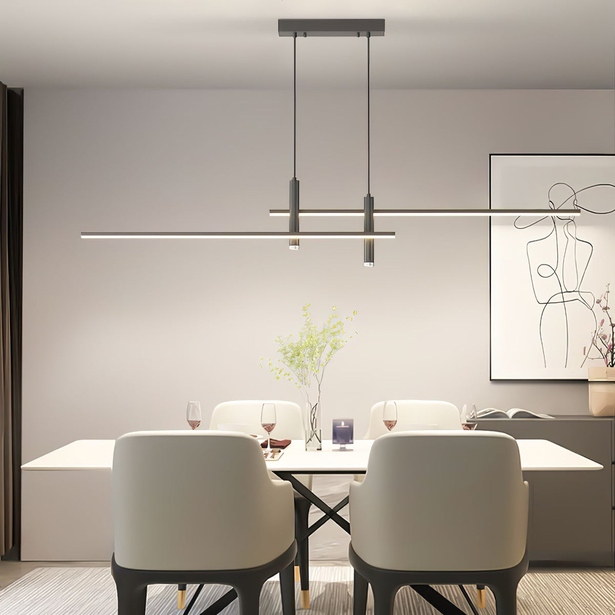 Arisha Lampada a Sospensione Lineare Moderna per Sala da Pranzo