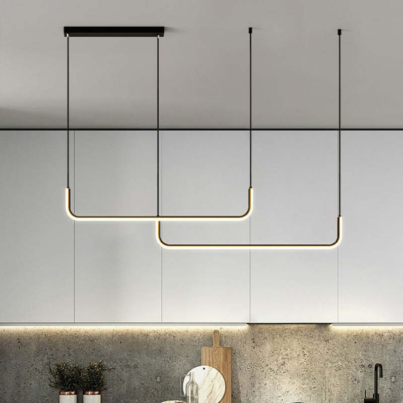 Arisha Moderne LED Lampade a Sospensione Lineare Doppia Cornice