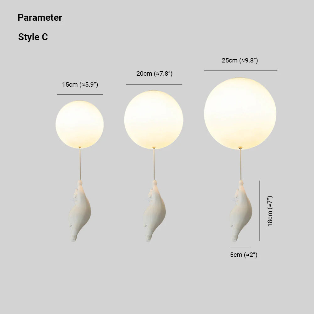 Aria – Plafoniera con orsetto e palloncino – dettaglio 4
